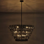 Uroko Large Chandelier - ∅ 34" x H 21"Black & BlackBlushlighting