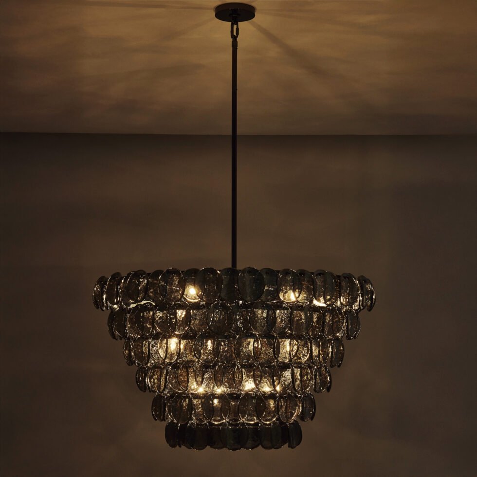 Uroko Large Chandelier - ∅ 34" x H 21"Black & BlackBlushlighting