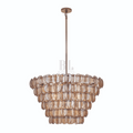 Uroko Large Chandelier - ∅ 34" x H 21"Gold & AmberBlushlighting