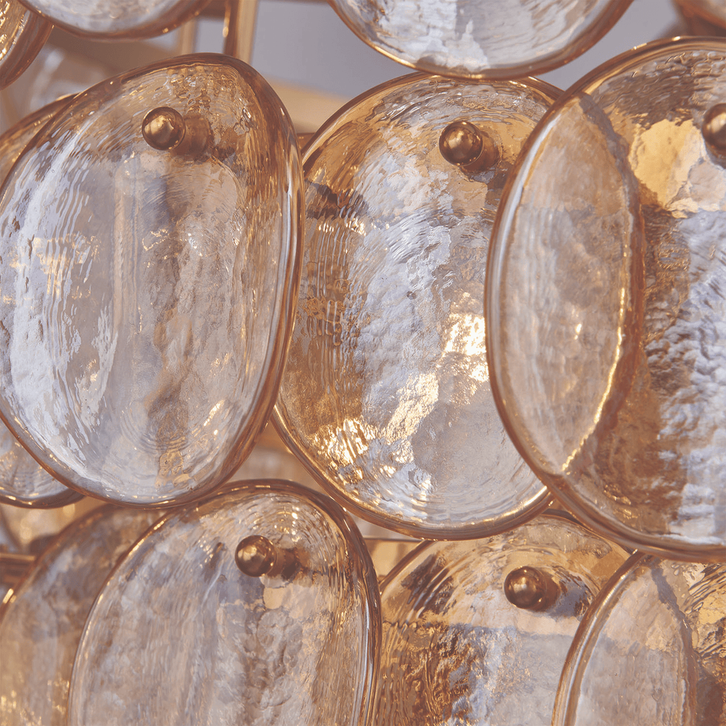 Uroko Large Chandelier - ∅ 34" x H 21"Gold & AmberBlushlighting