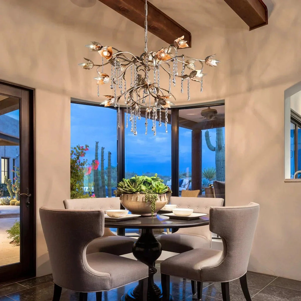 Viticcia Round Chandelier in clear - modern dining room lighting