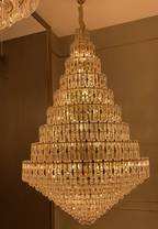 Oversized Multi-layers Honeycomb Luxury Crystal Chandelier in Gold Finish for Big Hallway/Foyer/Entryway-Manorlights