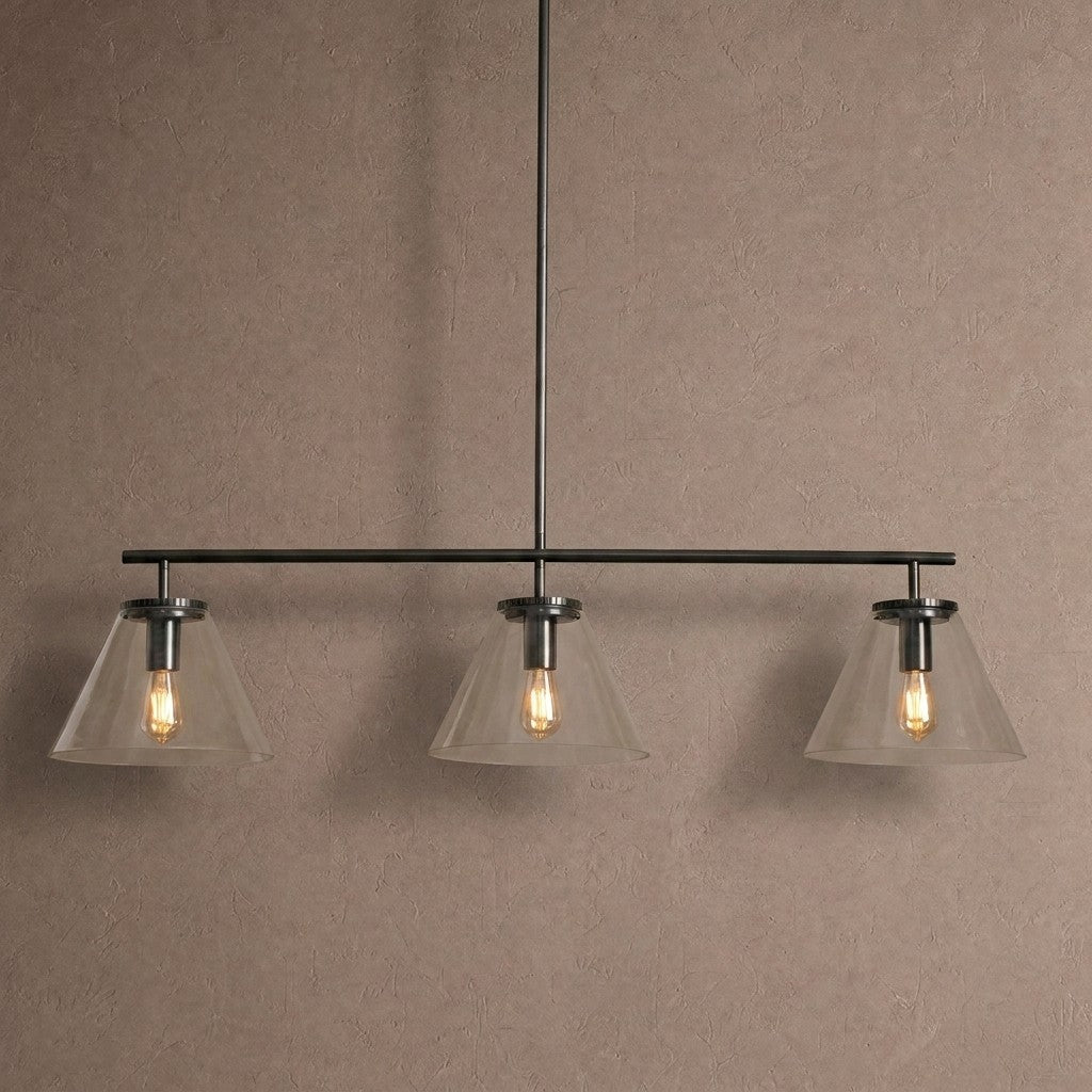 Wescott Linear Cone Chandelier - BlackClearManorlights