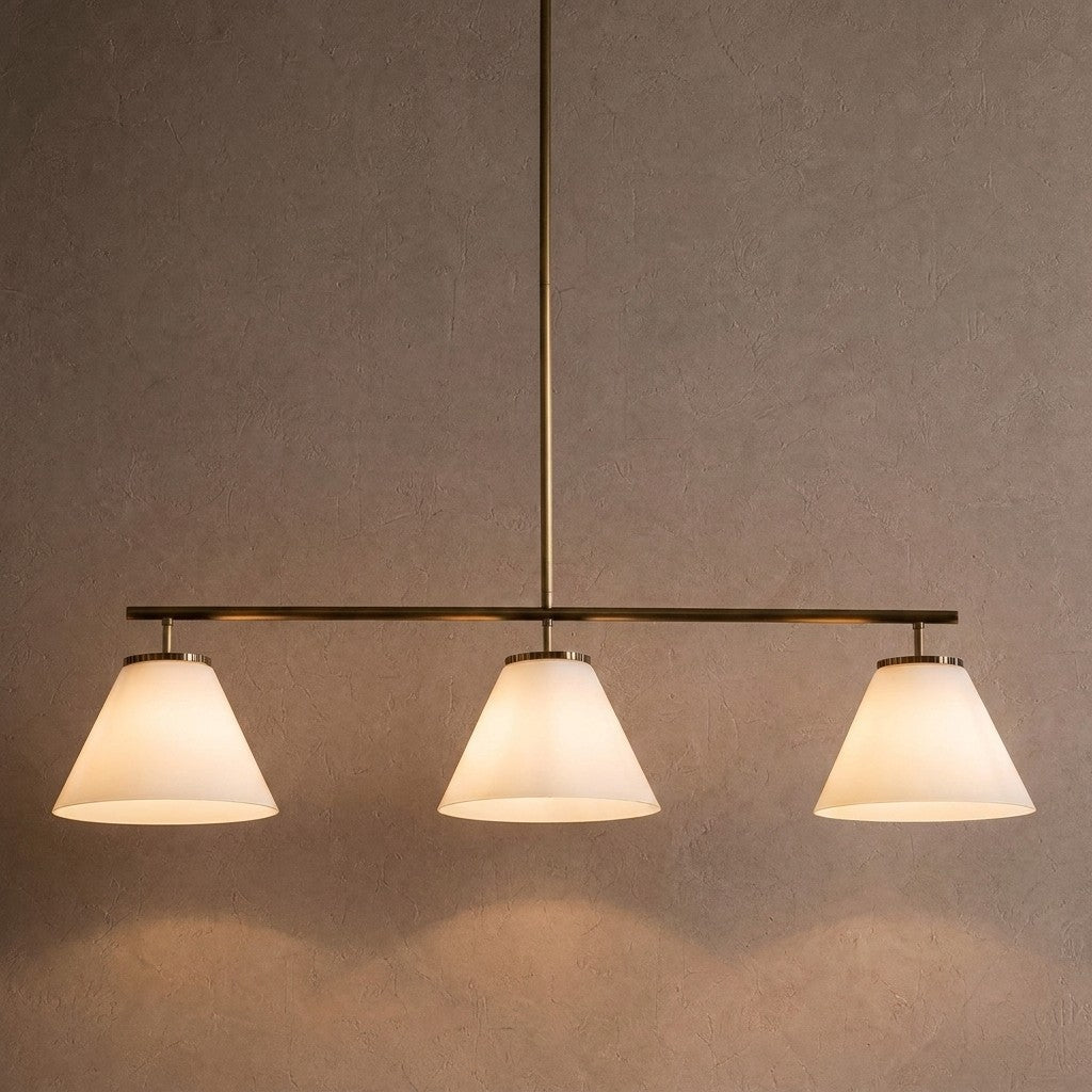 Wescott Linear Cone Chandelier - BrassMilkManorlights