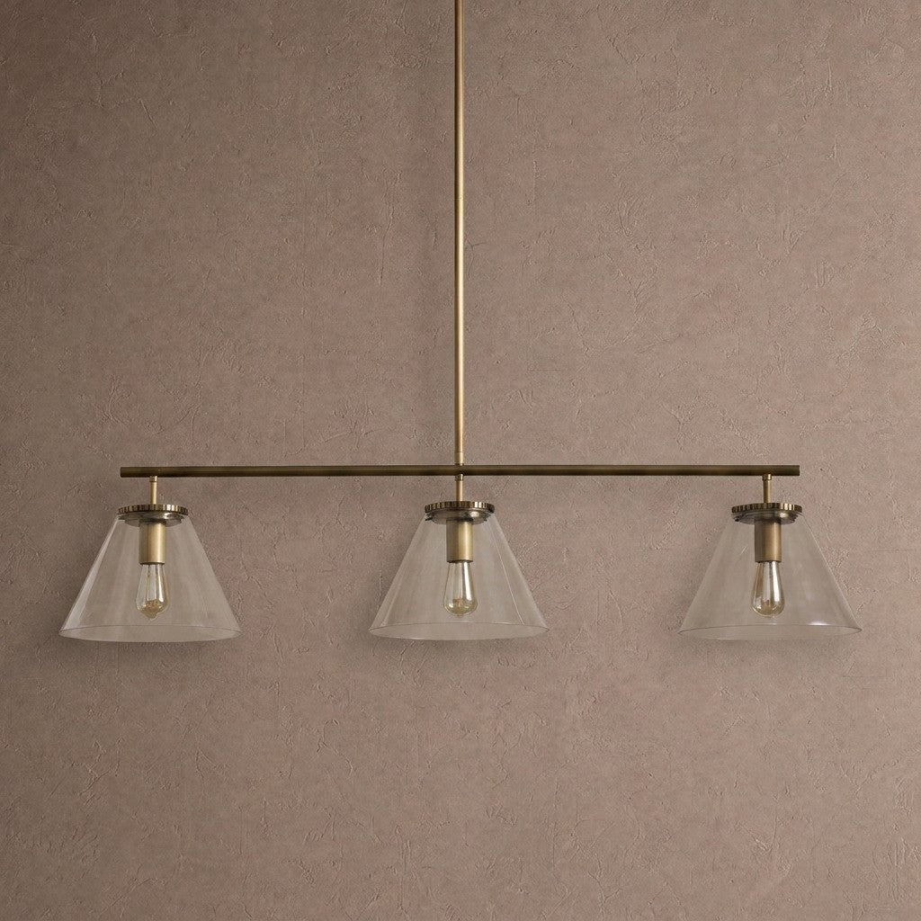 Wescott Linear Cone Chandelier - BrassClearManorlights