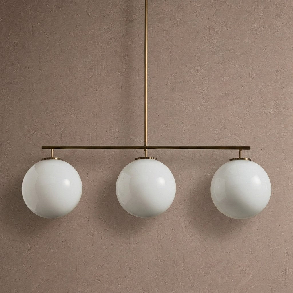 Wescott Linear Globe Chandelier - BrassMilkManorlights