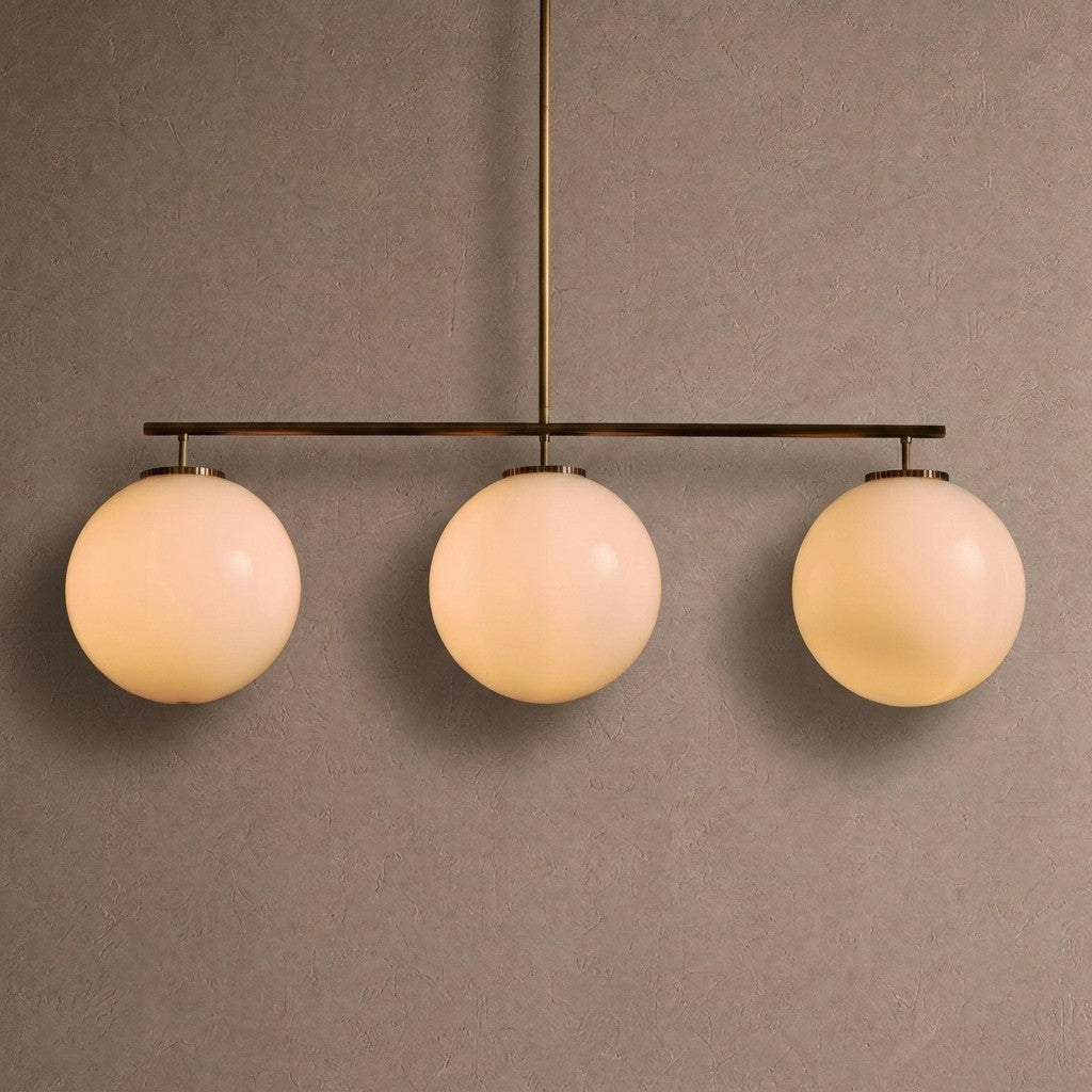 Wescott Linear Globe Chandelier - BrassMilkManorlights