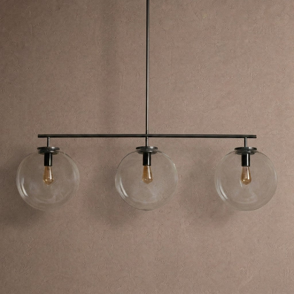 Wescott Linear Globe Chandelier - BlackClearManorlights