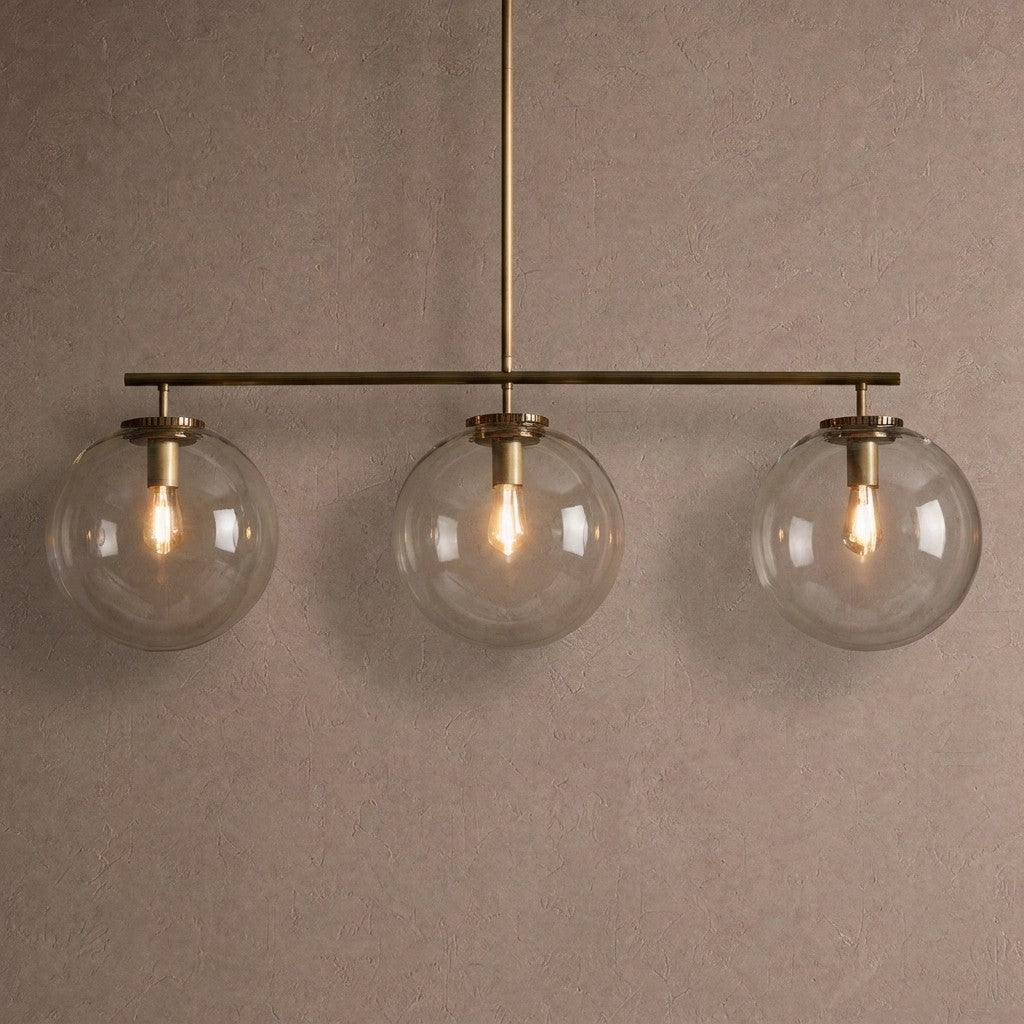Wescott Linear Globe Chandelier - BrassClearManorlights