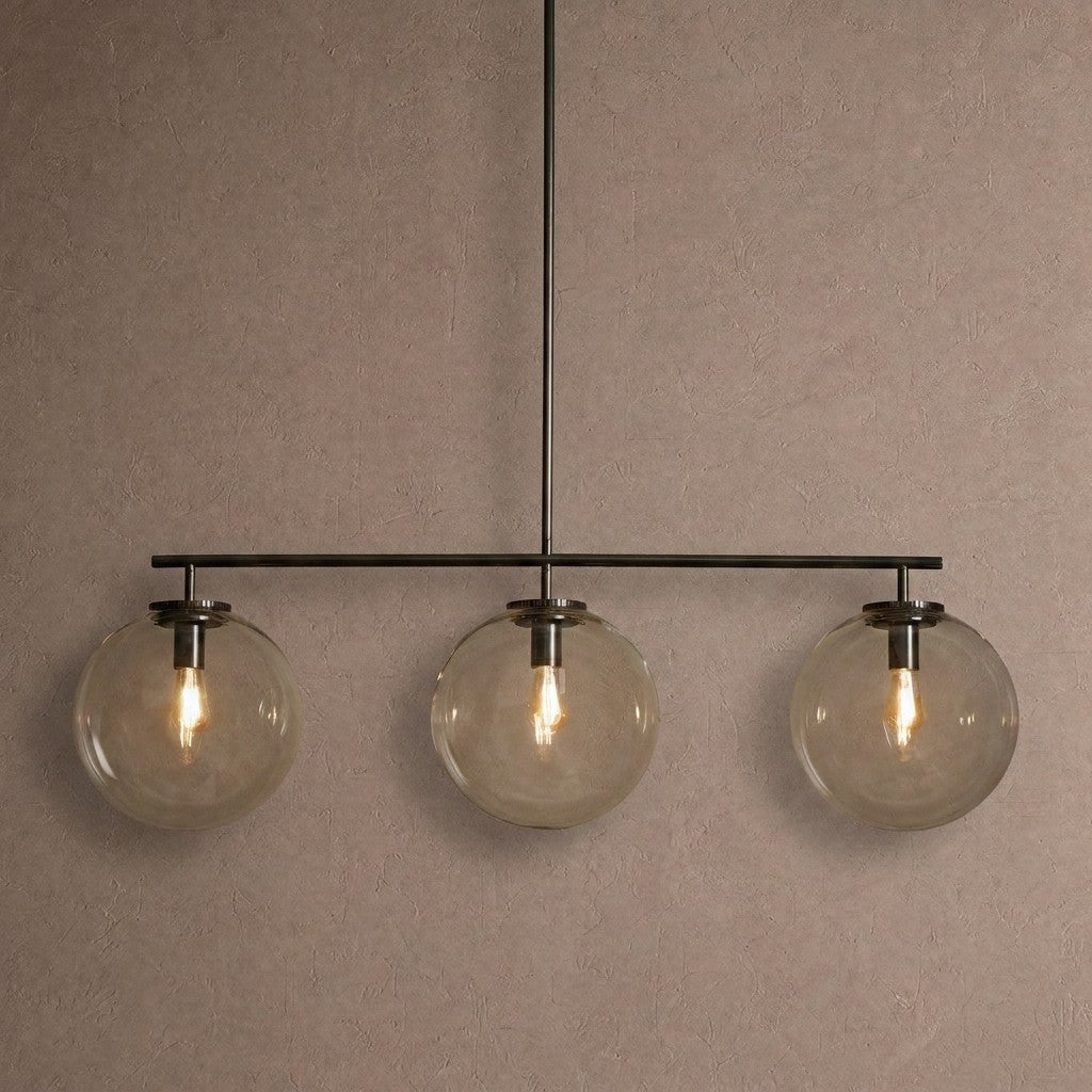 Wescott Linear Globe Chandelier - BlackClearManorlights