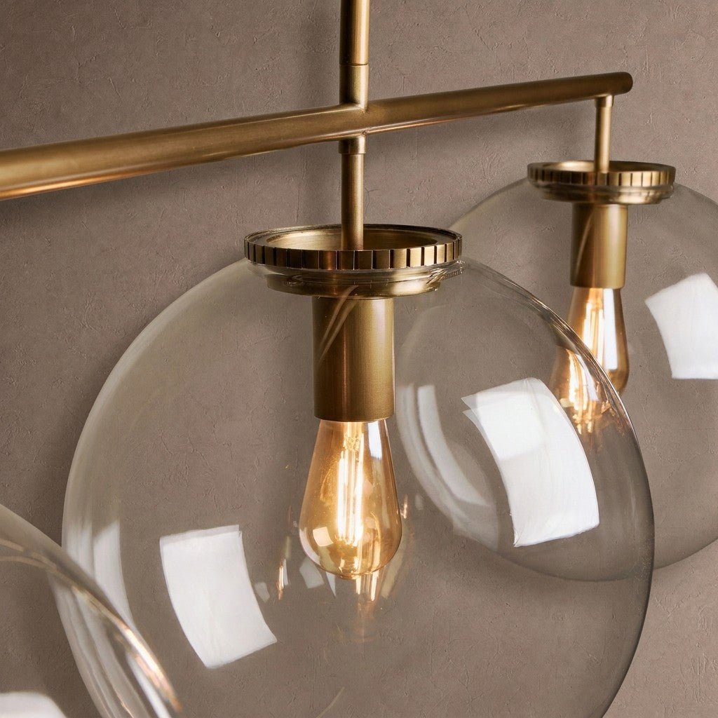Wescott Linear Globe Chandelier - BrassMilkManorlights