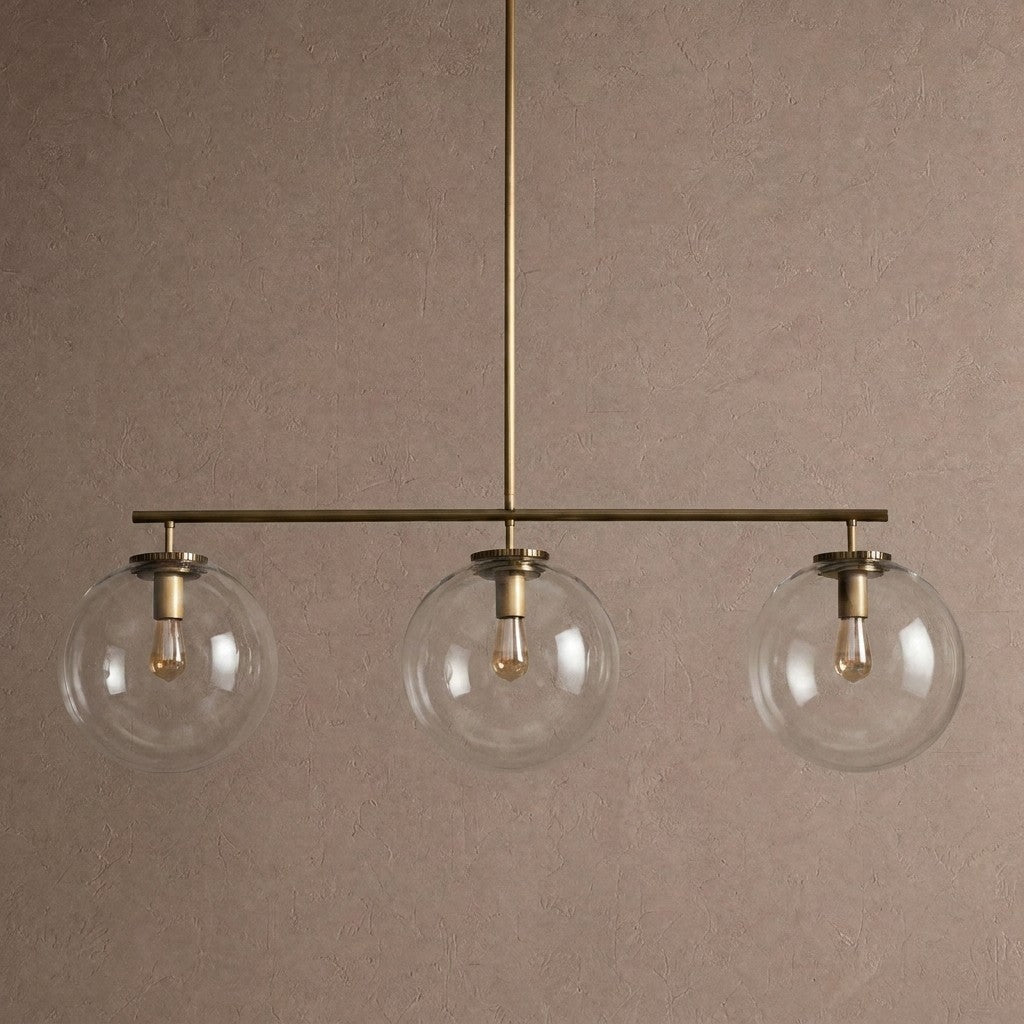 Wescott Linear Globe Chandelier - BrassClearManorlights