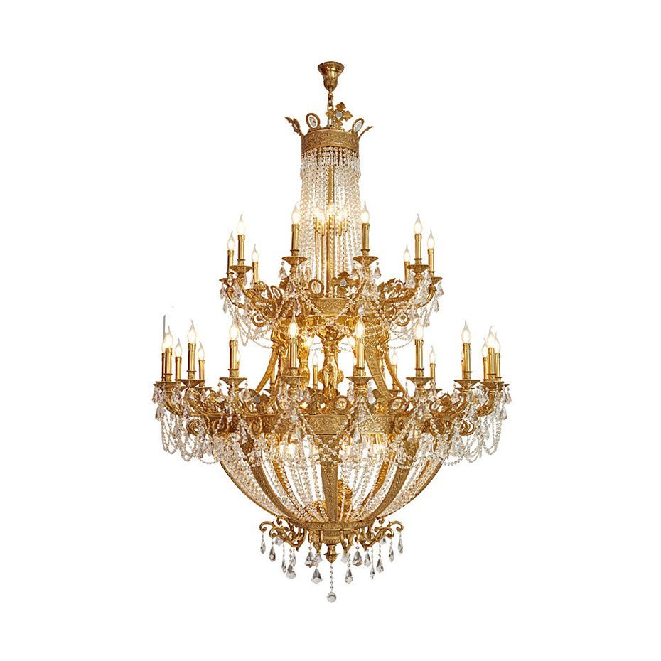 Zaira Opulent Chandelier - ∅ 62.2″ x H 82.7″Brass & ClearManorlights