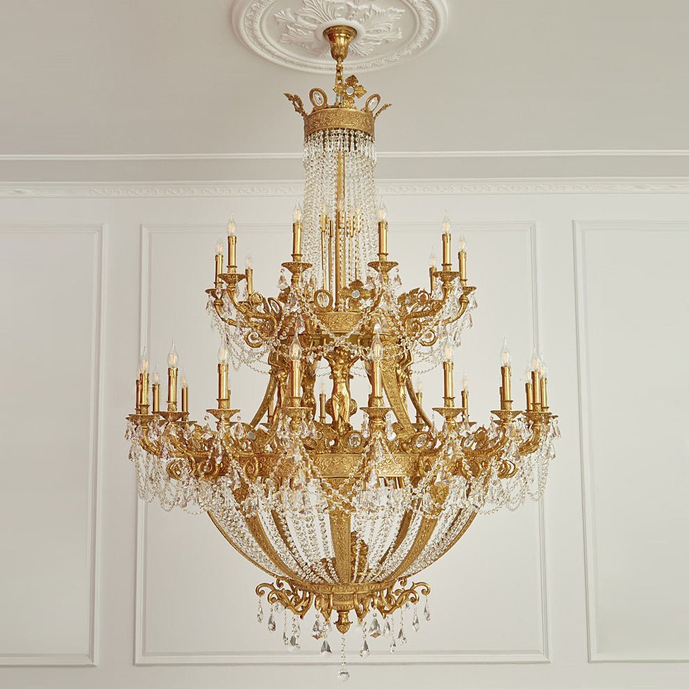 Zaira Opulent Chandelier - ∅ 62.2″ x H 82.7″Brass & ClearManorlights