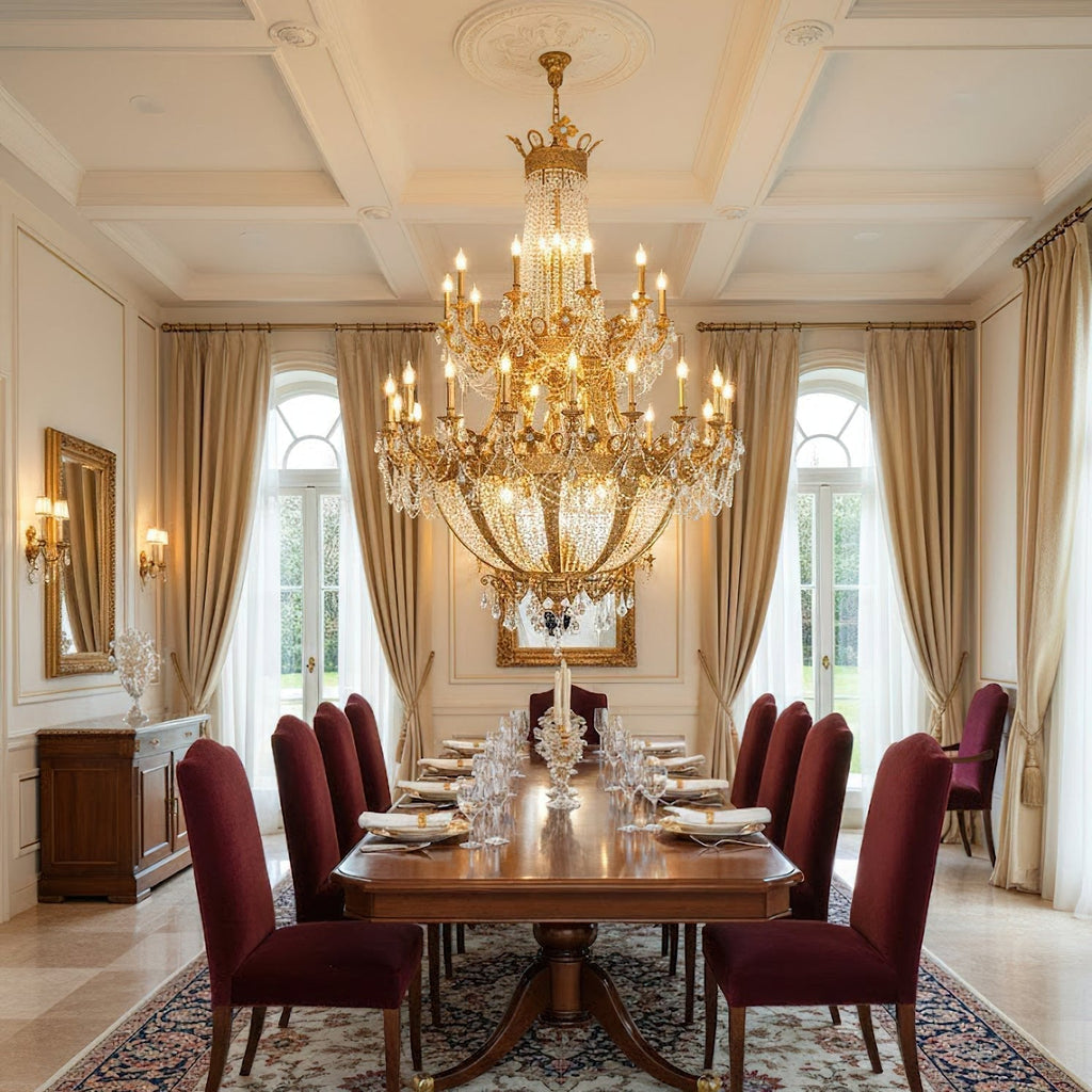 Zaira Opulent Chandelier - ∅ 62.2″ x H 82.7″Brass & ClearManorlights