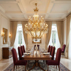 Zaira Opulent Chandelier - ∅ 62.2″ x H 82.7″Brass & ClearManorlights