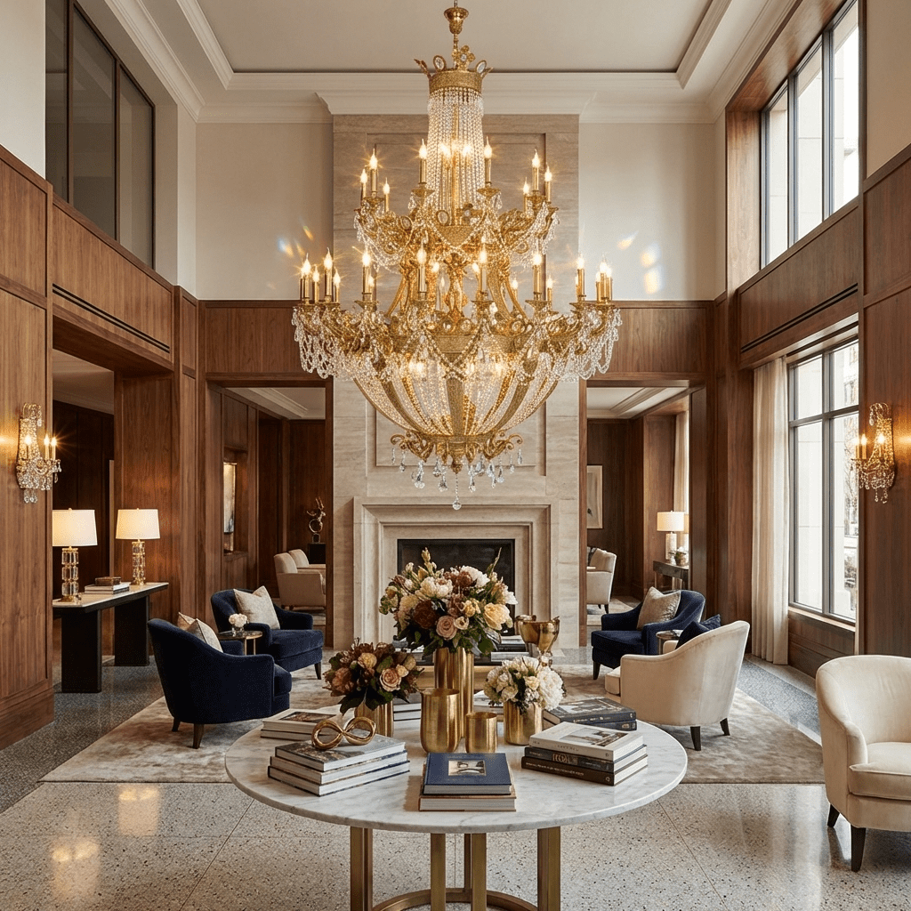 Zaira Opulent Chandelier - ∅ 62.2″ x H 82.7″Brass & ClearManorlights