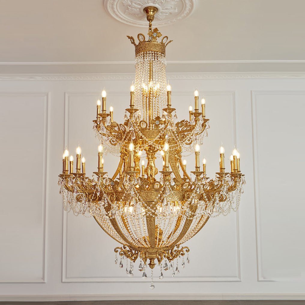 Zaira Opulent Chandelier - ∅ 62.2″ x H 82.7″Brass & ClearManorlights