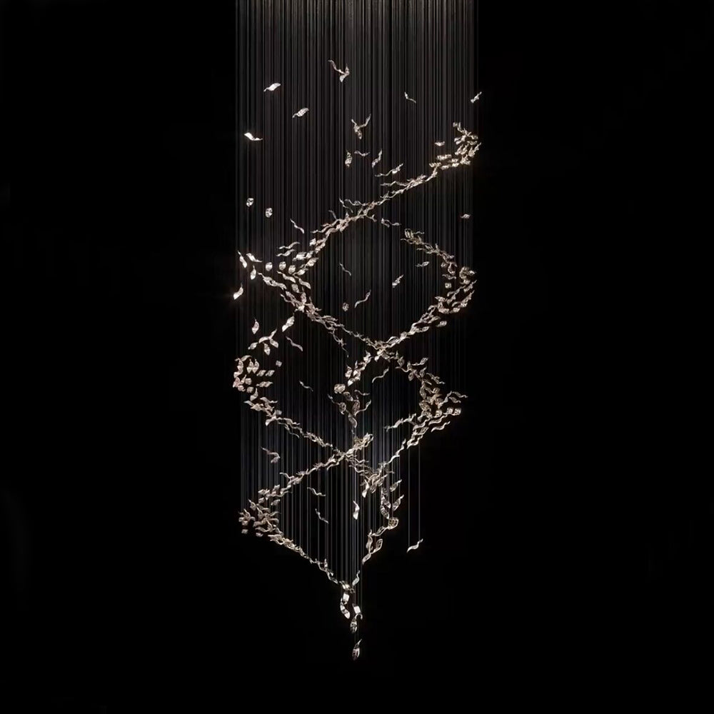 Extra Large Luxury Art Double Spiral Creative Crystal Chandelier For High-ceiling Foyer/Hallway/Entryway-Manorlights